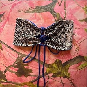 acacia swimwear reversible strapless bikini top snake print / navy bandeau